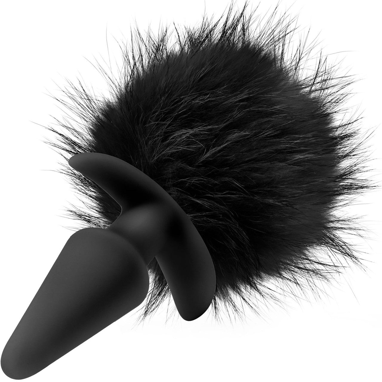 Temptasia Bunny Tail Pom Plug Silicone Butt Plug With Fur Pom-Pom by Blush - Black