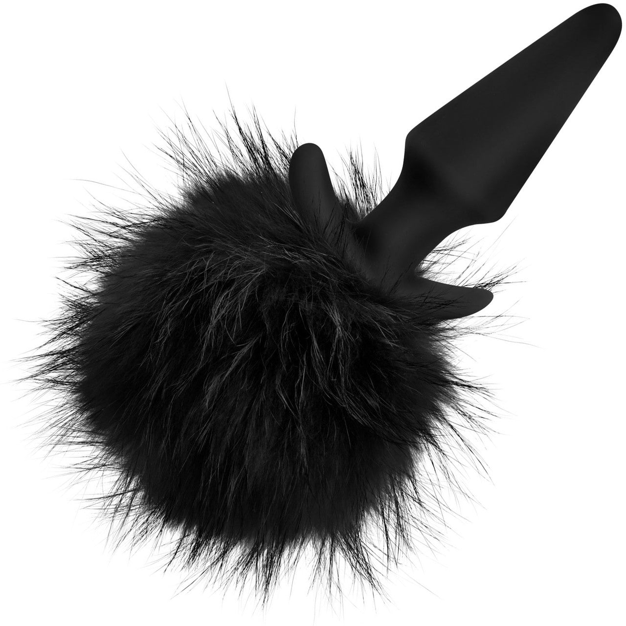 Temptasia Bunny Tail Pom Plug Silicone Butt Plug With Fur Pom-Pom by Blush - Black