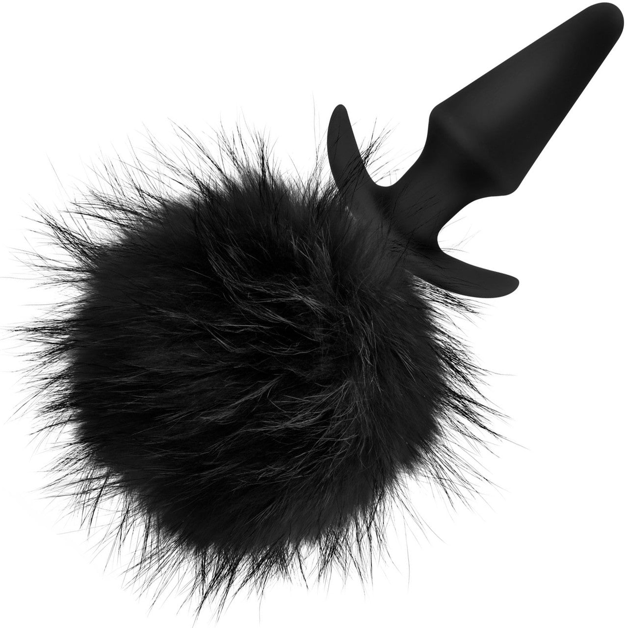 Temptasia Bunny Tail Pom Plug Silicone Butt Plug With Fur Pom-Pom by Blush - Black