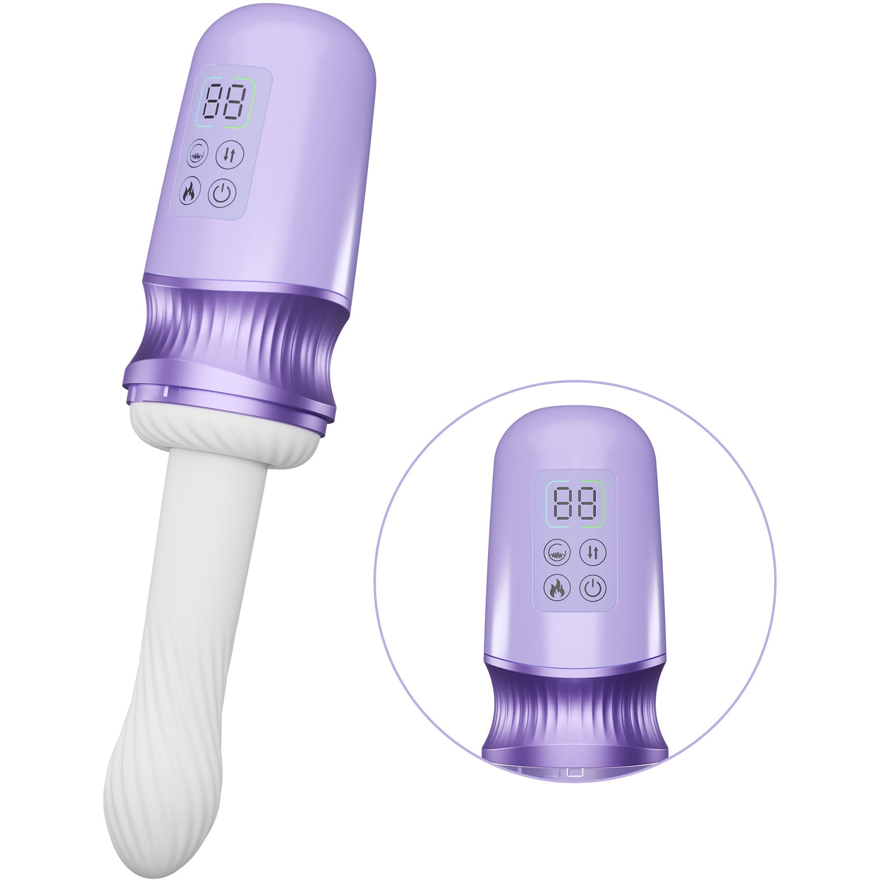 Temptasia By Blush Violet Vixen Rechargeable Silicone Thrusting Dildo Vibrator With Suction Cup Mount