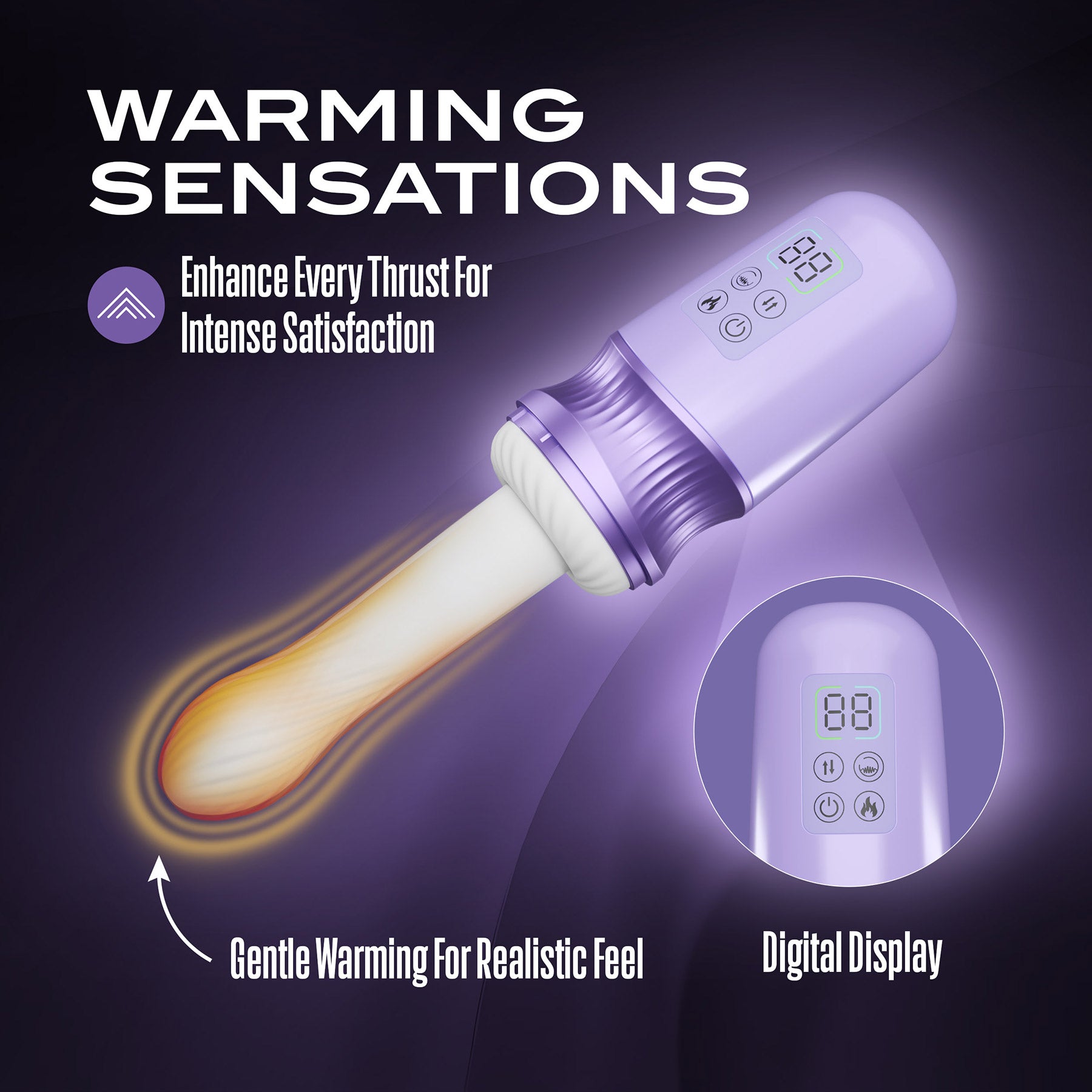 Temptasia By Blush Violet Vixen Rechargeable Silicone Thrusting Dildo Vibrator With Suction Cup Mount