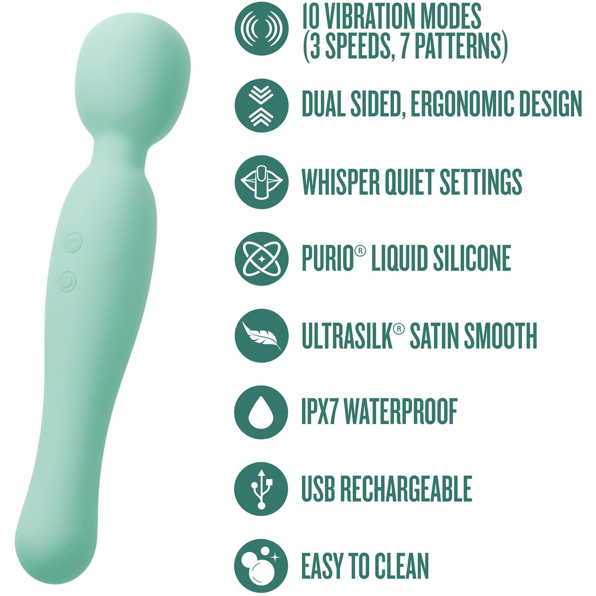 The Blush Collection Amelia Dual-Sided Silicone Wand Vibrator