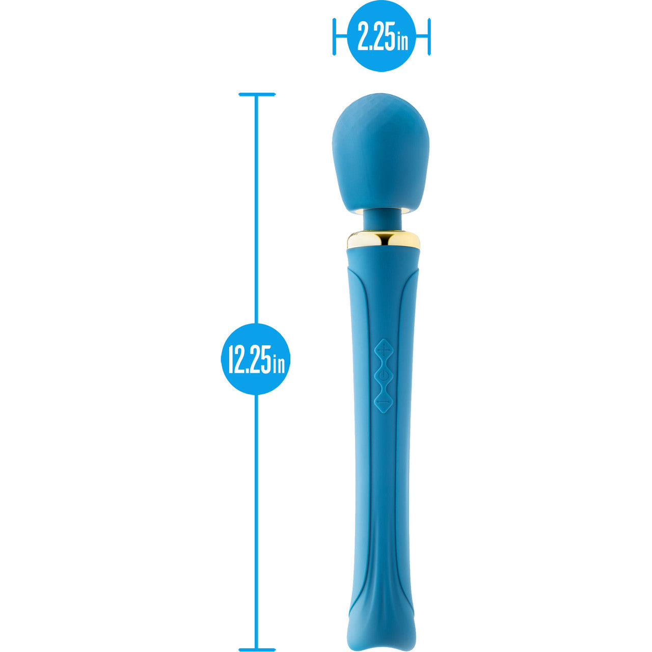 Dianna Rechargeable Waterproof Silicone Wand Style Vibrator By Blush - Teal