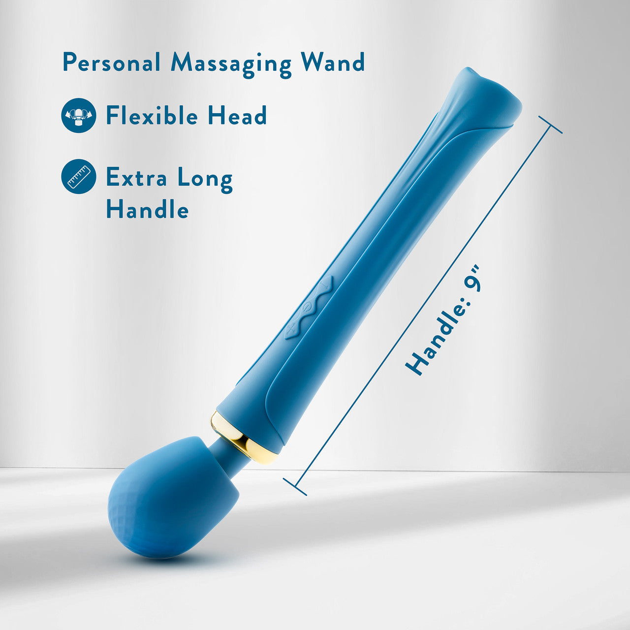 Dianna Rechargeable Waterproof Silicone Wand Style Vibrator By Blush - Teal