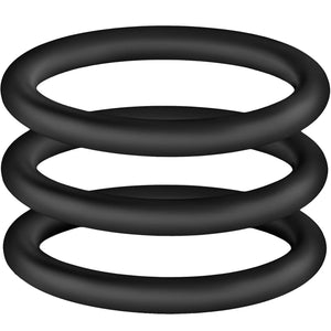 Performance VS3 Pure Premium Large Silicone Cock Rings By Blush Novelties - Black