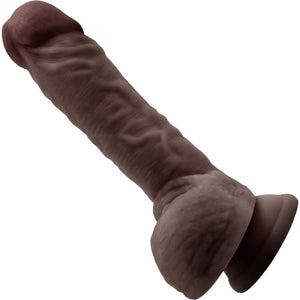 Dr. Skin Dr. Mason 8.75" Realistic Posable Silicone Suction Cup Dildo With Balls By Blush - Chocolate