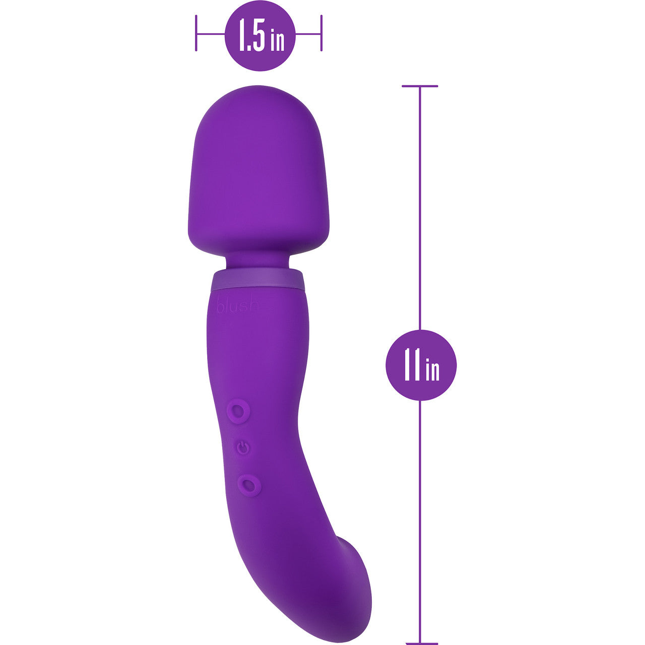 Wellness Dual Sense Rechargeable Silicone Dual Use Wand Style By Blush - Purple