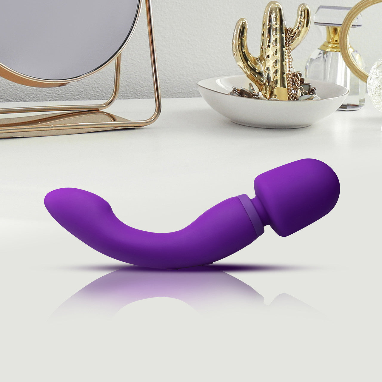 Wellness Dual Sense Rechargeable Silicone Dual Use Wand Style By Blush - Purple