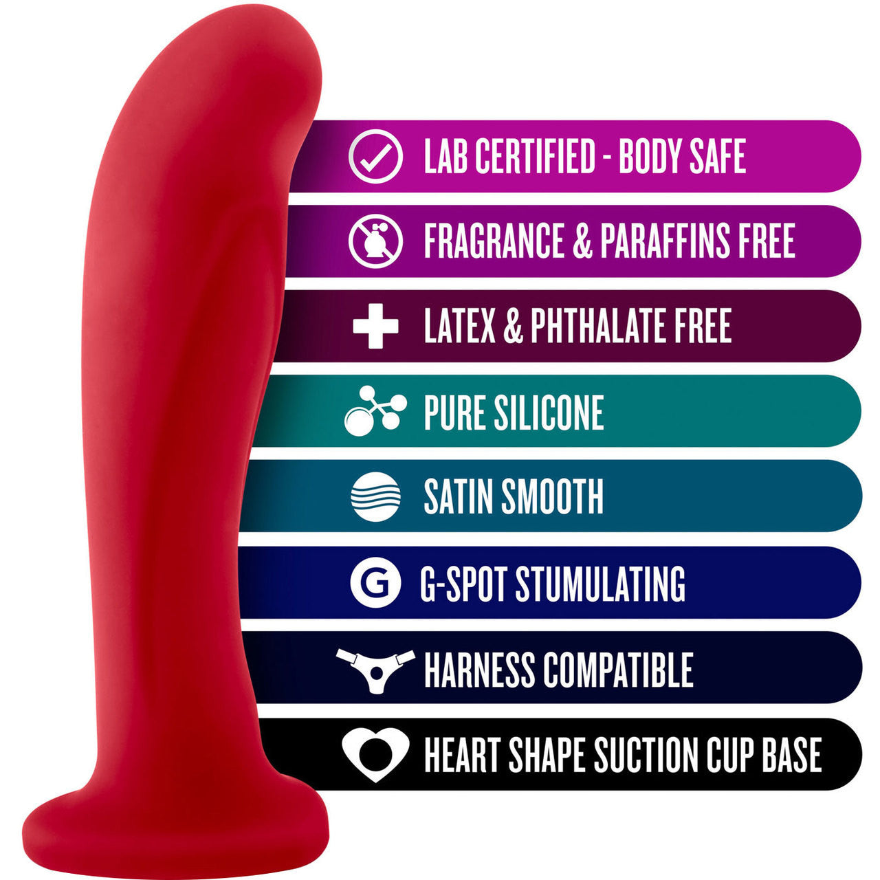 Temptasia Jezebel Silicone Dildo by Blush Novelties - Crimson Temptasia Jezebel Silicone Dildo by Blush Novelties - Crimson