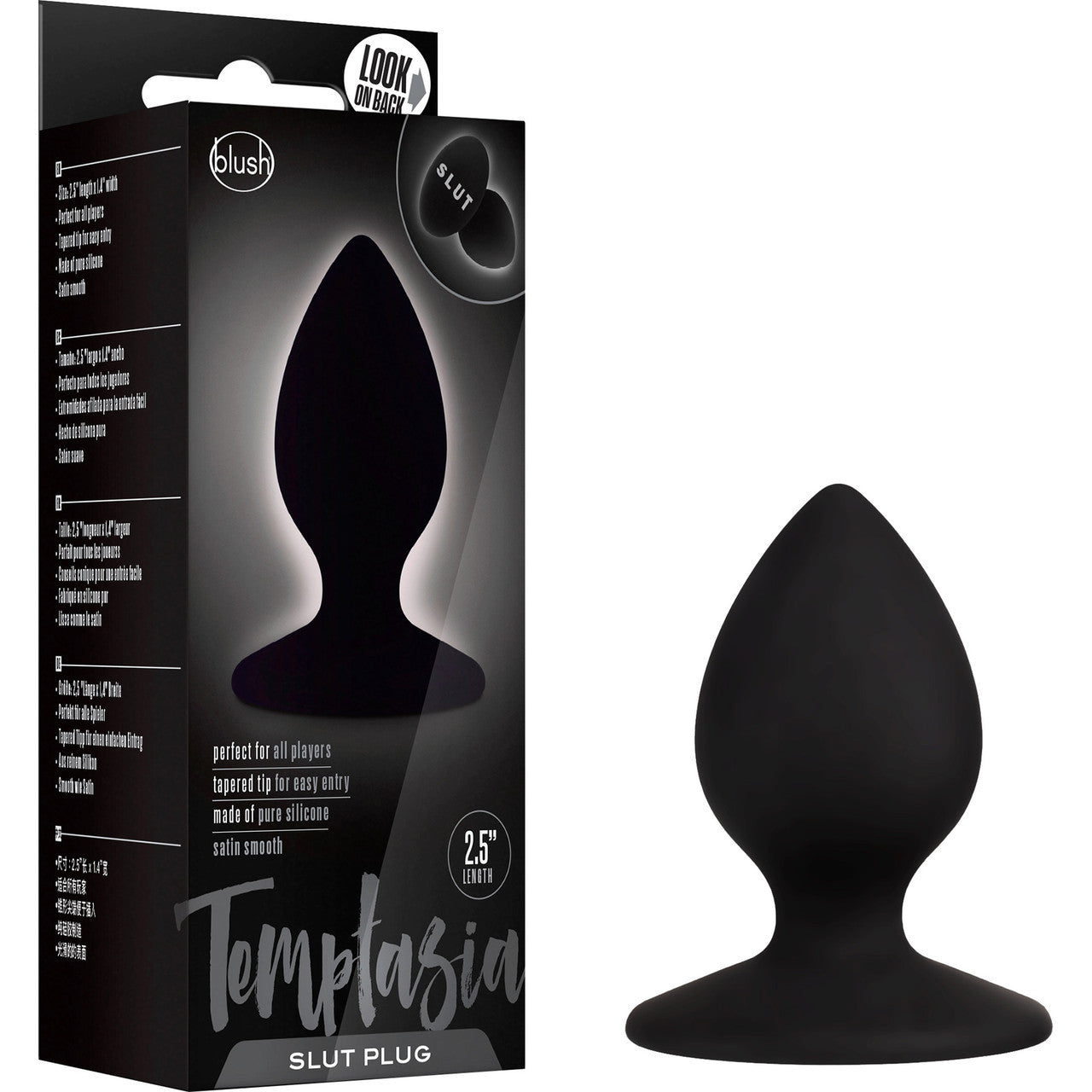 Temptasia Slut Plug Silicone Anal Plug By Blush - Black