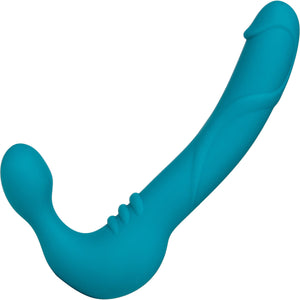 Temptasia Luna Strapless Strap-On Vibrating Silicone Dildo By Blush - Teal