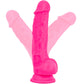 Neo Elite 7.5 Inch Dual Density Realistic Silicone Dildo With Balls by Blush - Neon Pink 