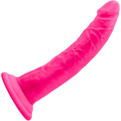 Neo Elite 7.5 Inch Dual Density Realistic Silicone Dildo by Blush - Neon Pink