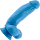 Neo Elite 7 Inch Dual Density Realistic Silicone Dildo With Balls by Blush - Neon Blue