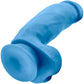 Neo Elite 7 Inch Dual Density Realistic Silicone Dildo With Balls by Blush - Neon Blue