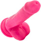 Neo Elite 6 Inch Dual Density Realistic Silicone Dildo With Balls by Blush - Neon Pink