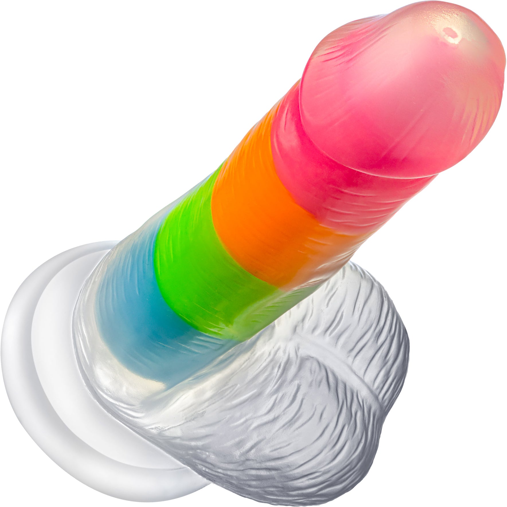 Neo Elite 6.5" Glow In The Dark Dual Density Dildo Blush Rainbow Rave Neo Elite 6.5" Glow In The Dark Dual Density Dildo Blush Rainbow Rave