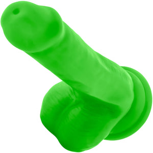 Neo Elite 6 Inch Dual Density Realistic Silicone Dildo With Balls by Blush - Neon Green