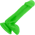 Neo Elite 6 Inch Dual Density Realistic Silicone Dildo With Balls by Blush - Neon Green