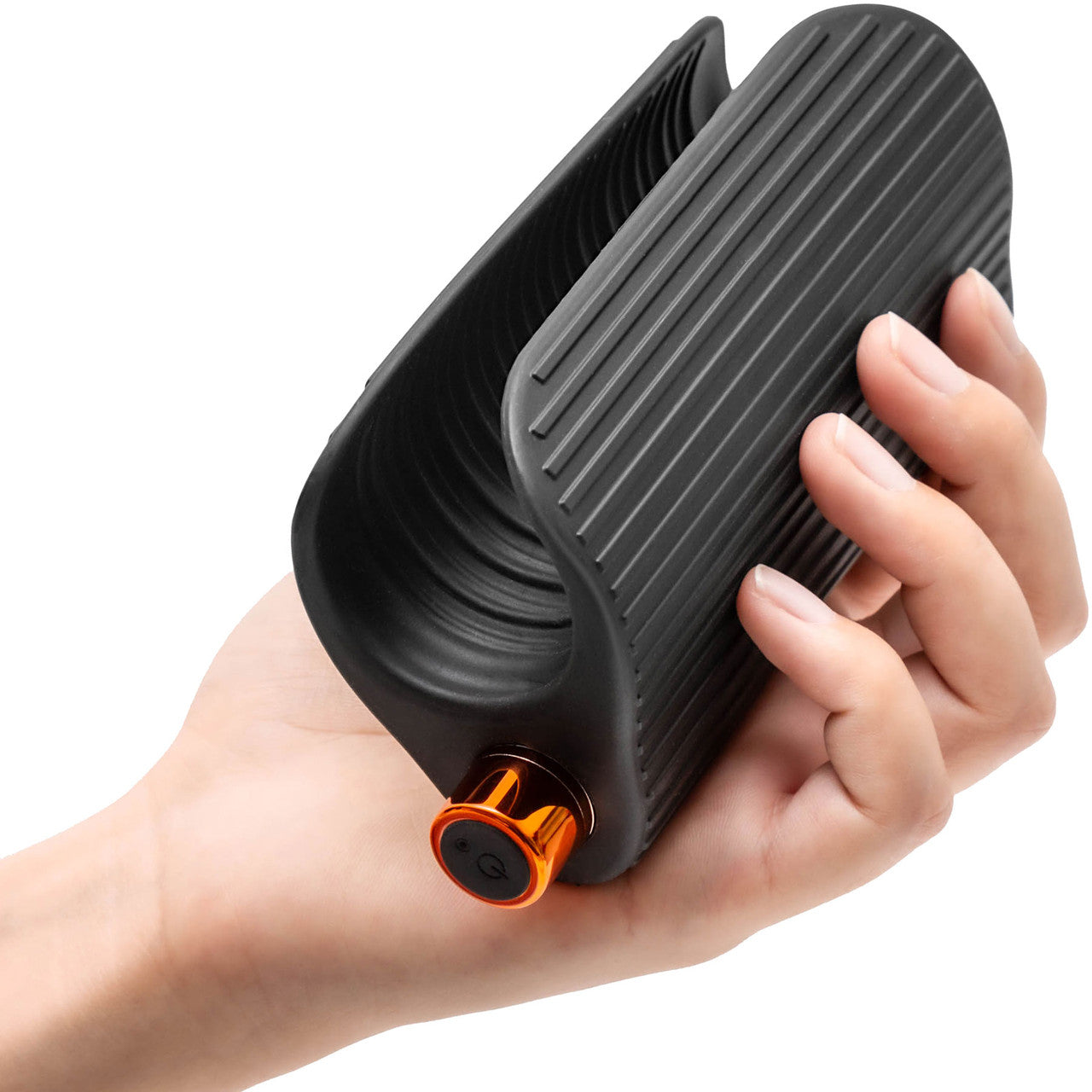 M Elite Platinum Wrapt Vibrating Rechargeable Silicone Penis Masturbator By Blush - Black