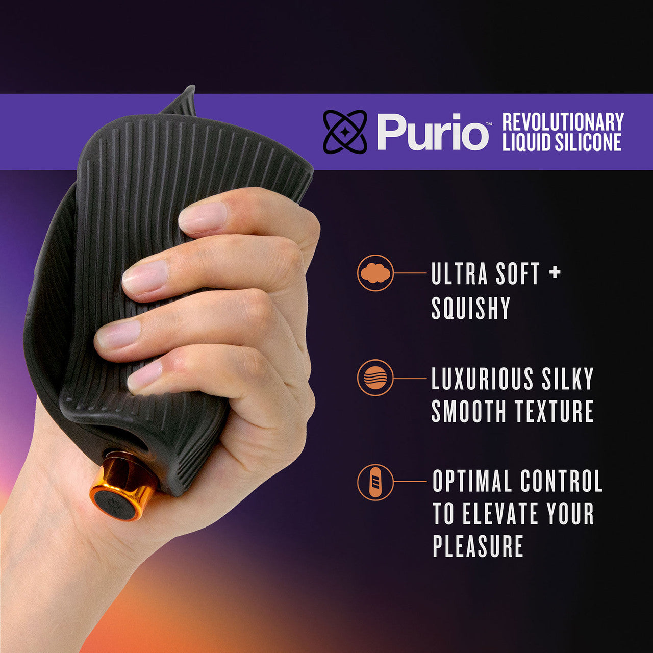 M Elite Platinum Wrapt Vibrating Rechargeable Silicone Penis Masturbator By Blush - Black