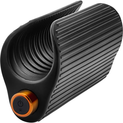 M Elite Platinum Wrapt Vibrating Rechargeable Silicone Penis Masturbator By Blush - Black