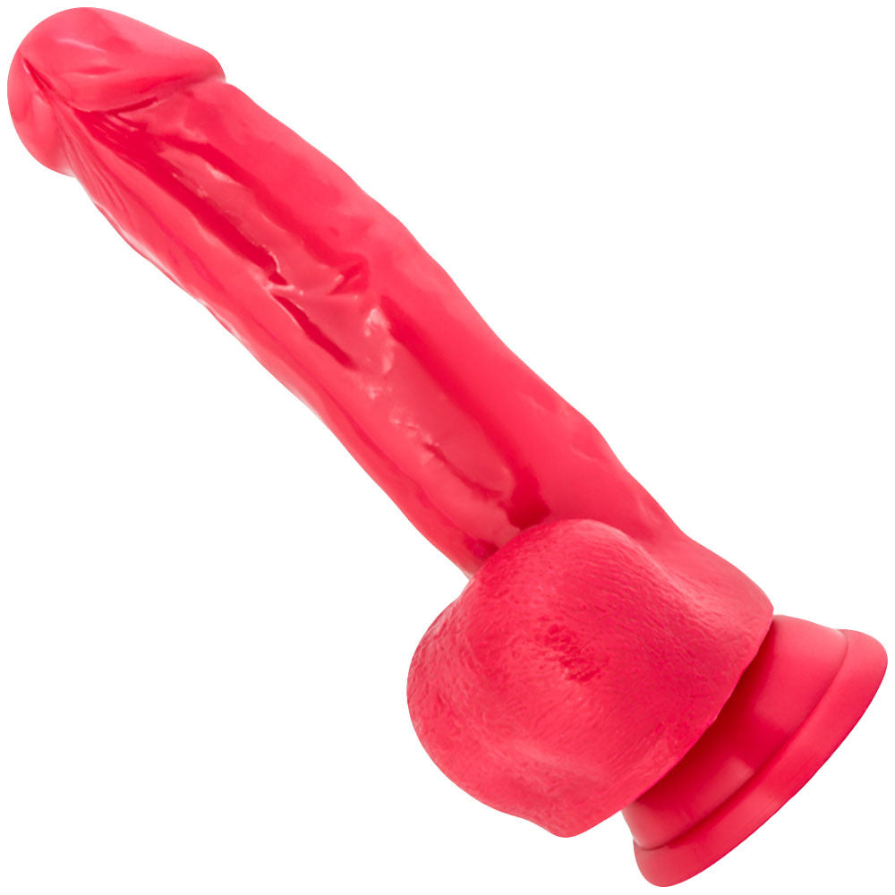 Ruse Shimmy Silicone Suction Cup Dildo by Blush Novelties - Cerise