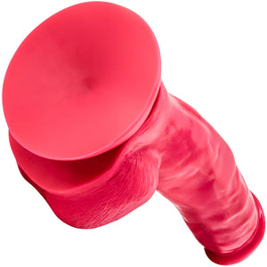 Ruse Shimmy Silicone Suction Cup Dildo by Blush Novelties - Cerise