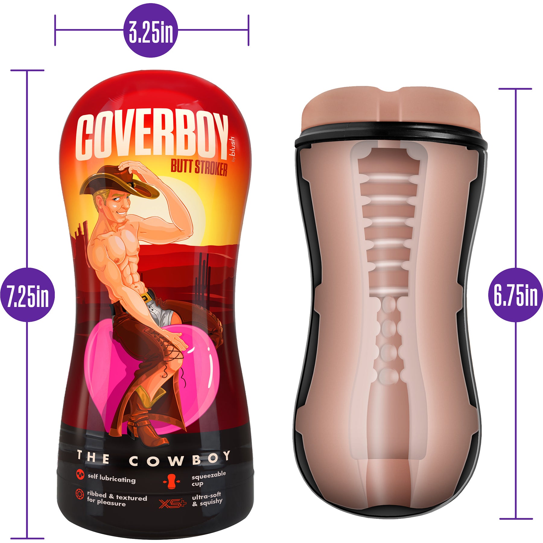Coverboy The Cowboy Self Lubricating Anal Penis Stroker By Blush - Vanilla