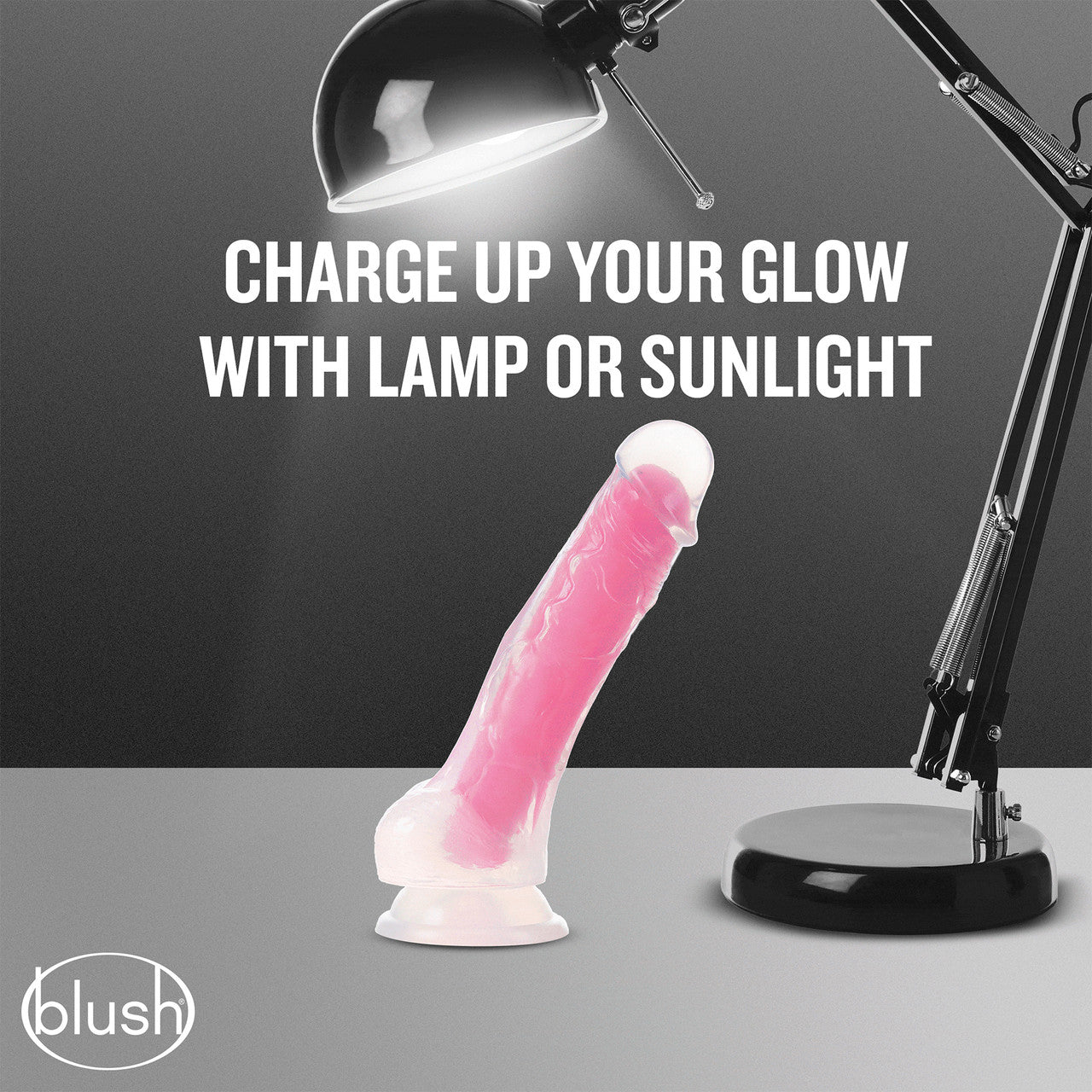 Neo Elite Paradise Glow In The Dark 7.5" Dual Density Realistic Silicone Dildo With Balls by Blush - Neon Pink