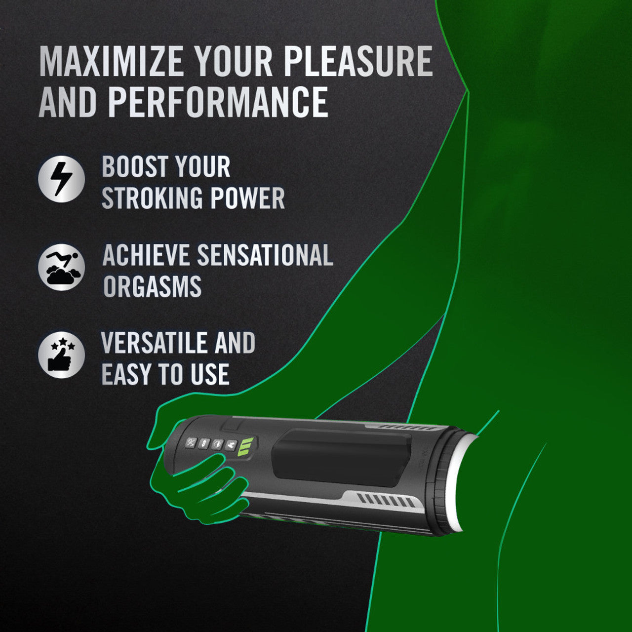 M For Men Master Blaster Rechargeable Warming, Stroking, Sucking, & Vibrating Penis Masturbator