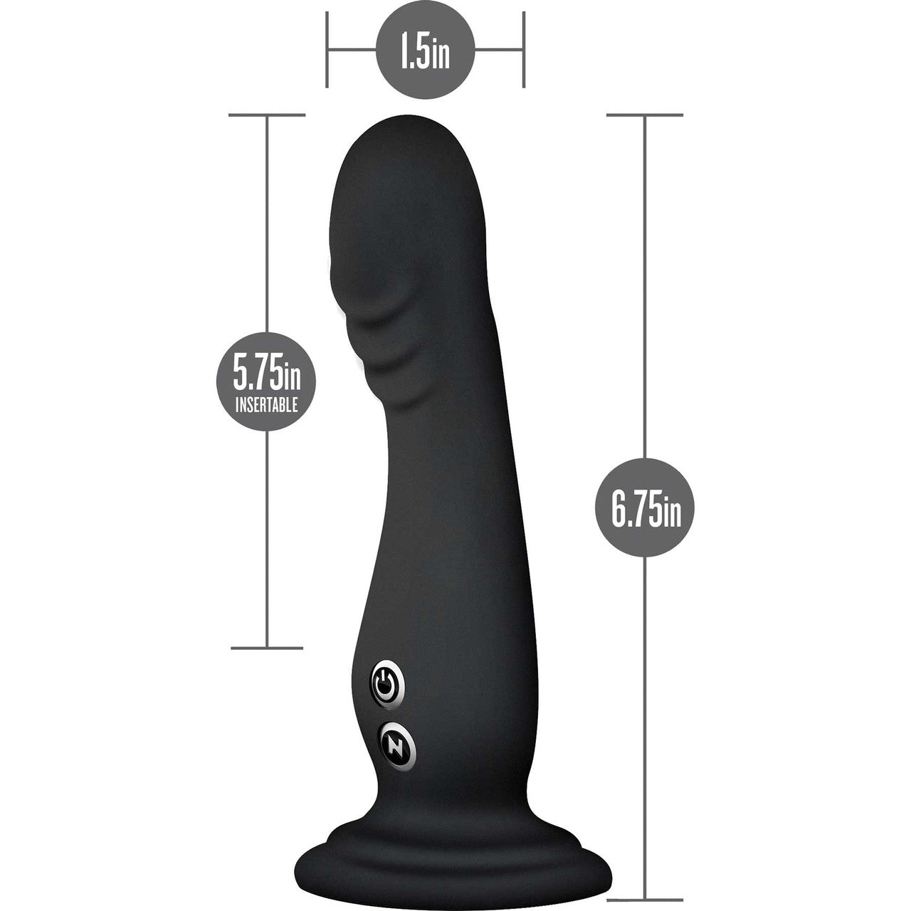 Impressions Amsterdam Rechargeable Waterproof Silicone G-Spot Vibrator With Suction Cup By Blush - Black