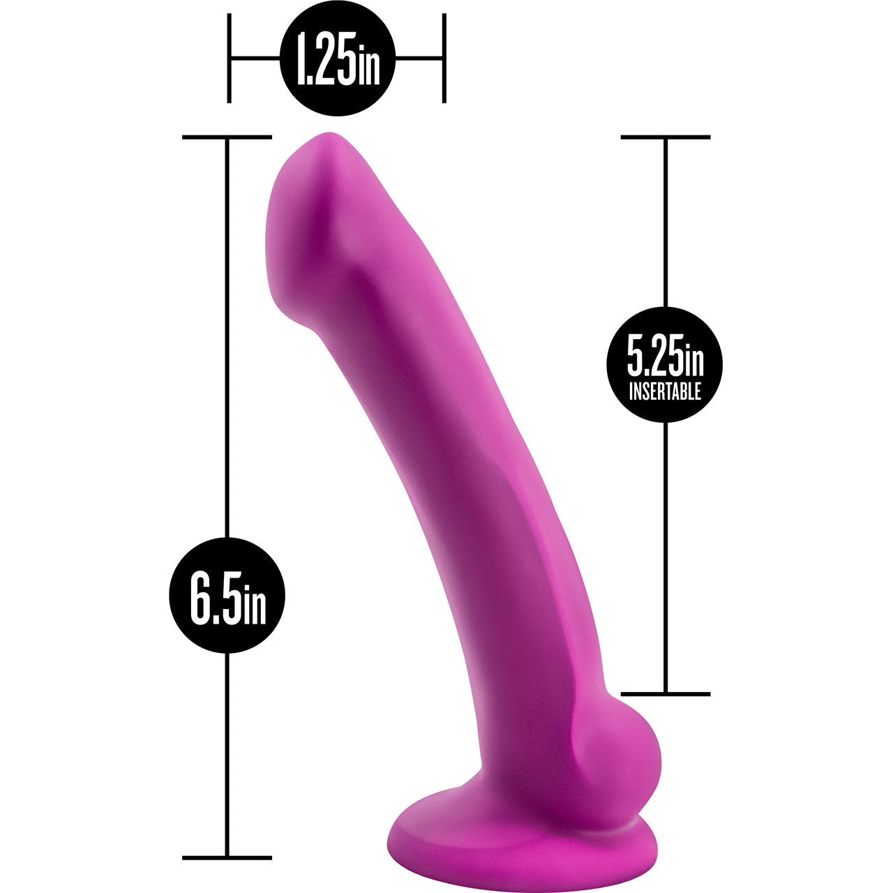 Avant D9 Ergo Mini Silicone Suction Cup Dildo by Blush - Violet