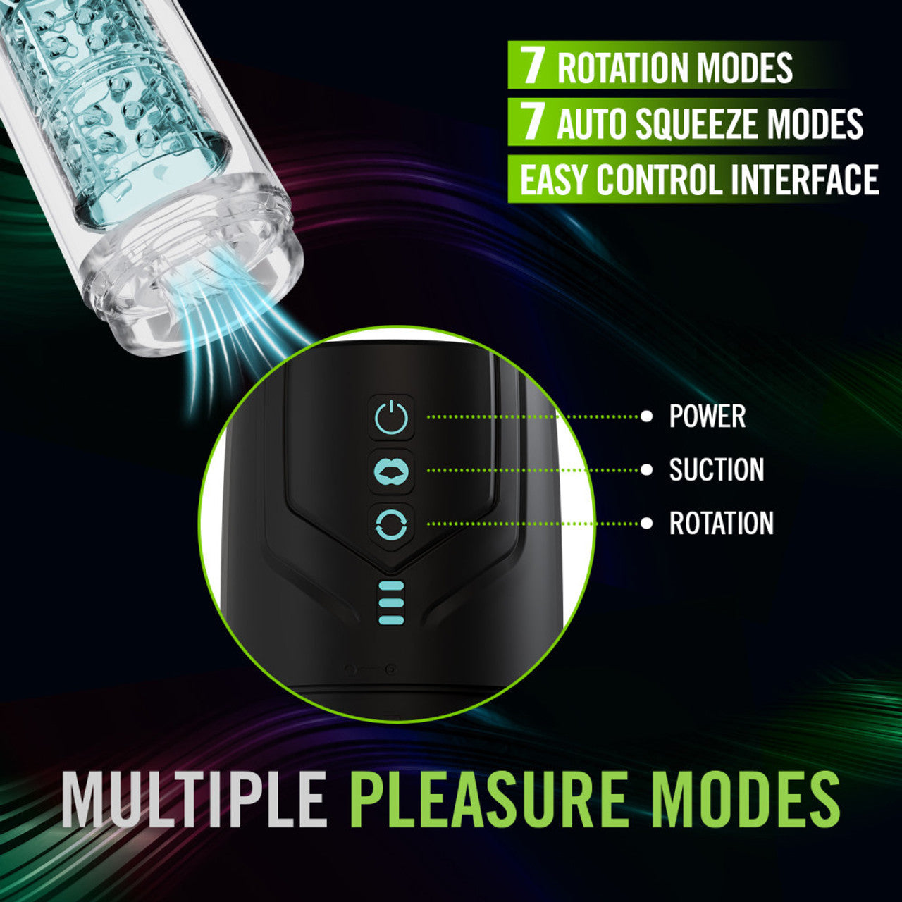 M For Men Whirlwind Pro Rechargeable Waterproof Rotating & Sucking Penis Masturbator