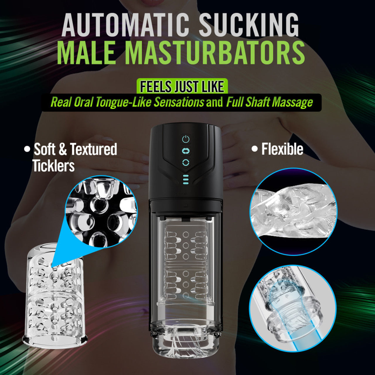 M For Men Whirlwind Pro Rechargeable Waterproof Rotating & Sucking Penis Masturbator