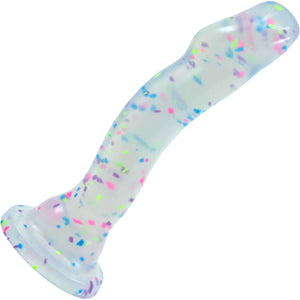 Neo Elite Hanky Panky Glow In The Dark 7.75" Silicone Suction Cup Dildo by Blush - Confetti