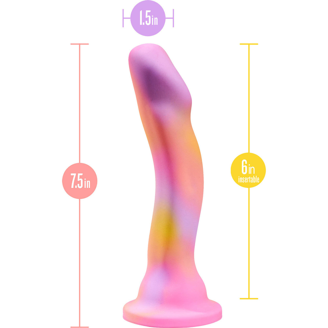 Avant Sun's Out Pink Silicone G-Spot Dildo With Suction Cup Base By Blush