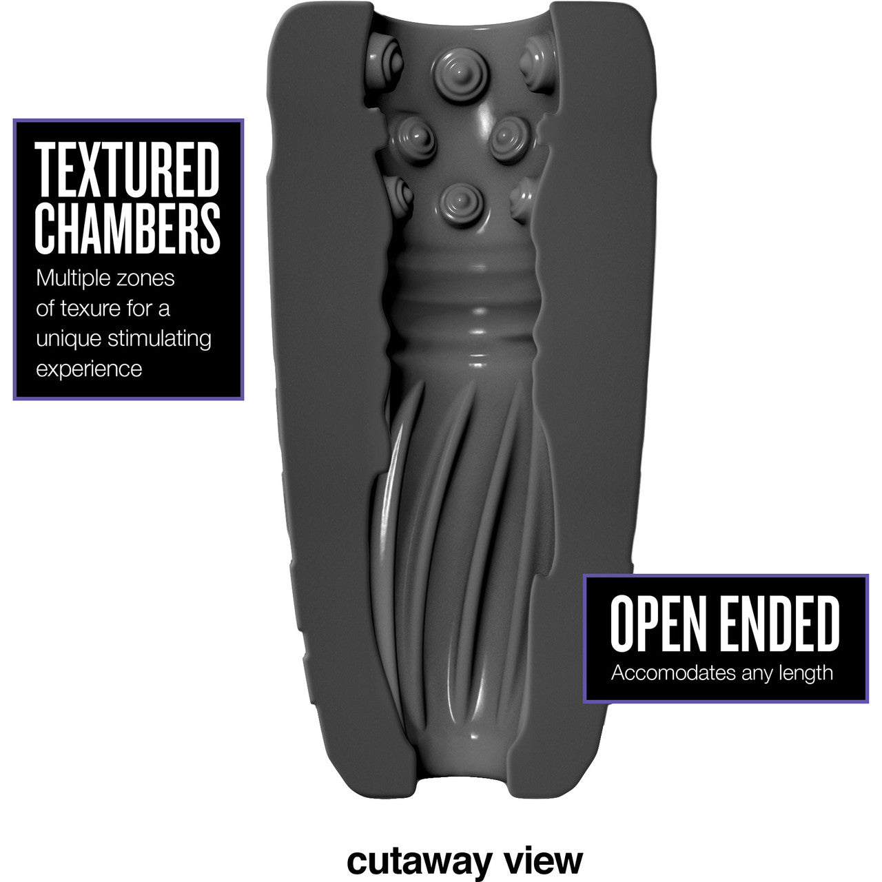 M Elite Platinum Gript Silicone Dual End Penis Masturbator By Blush - Black