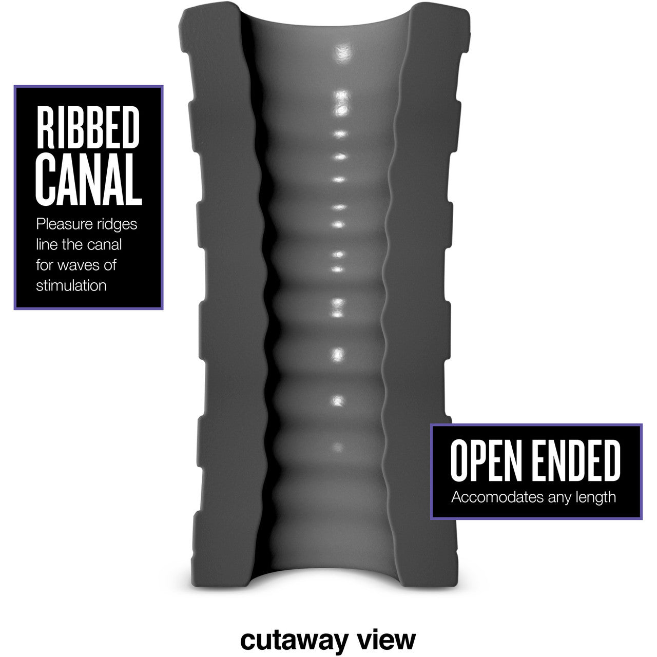 M Elite Platinum Hekx Silicone Dual End Penis Masturbator By Blush - Black