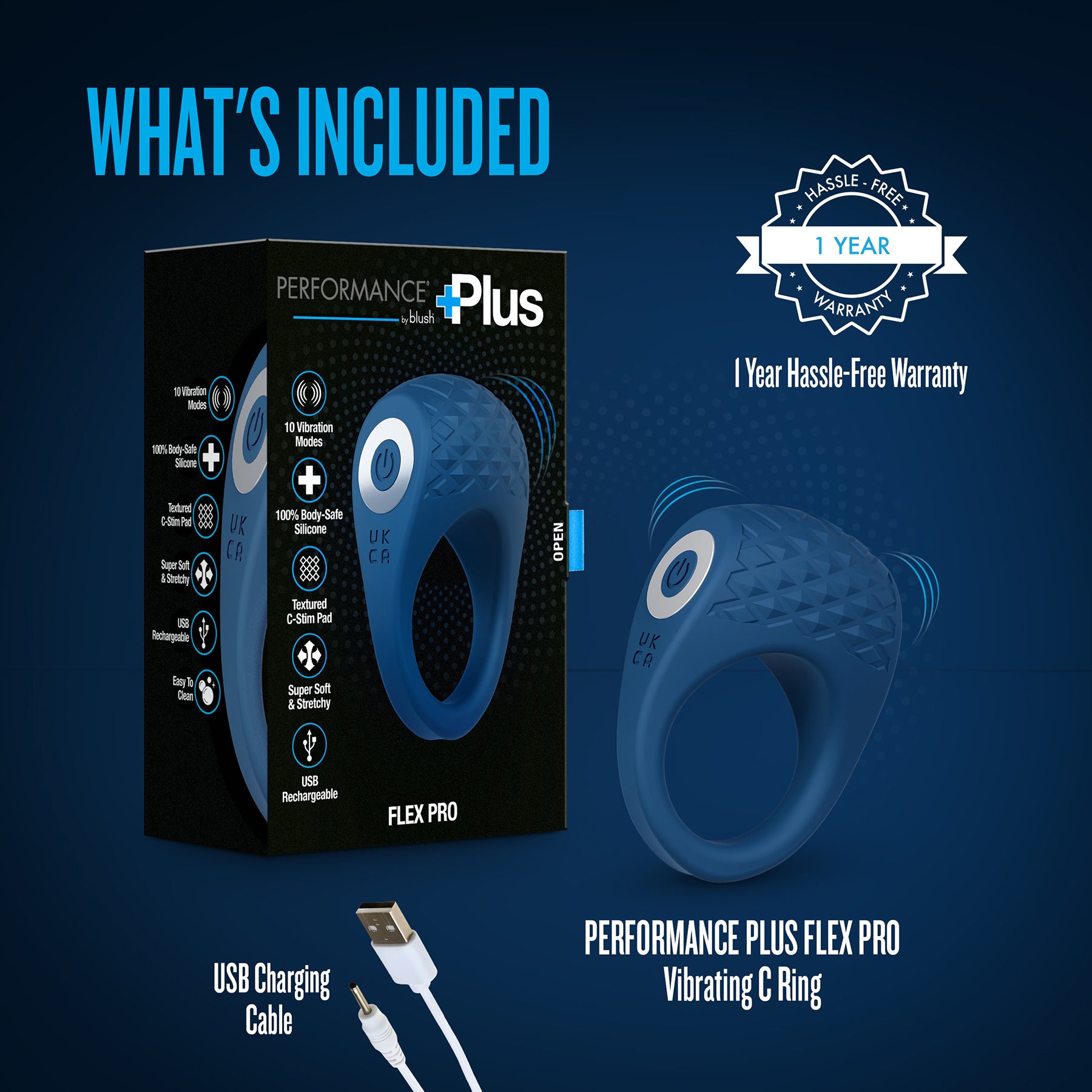 Performance Plus Flex Pro Vibrating Silicone Cock Ring By Blush