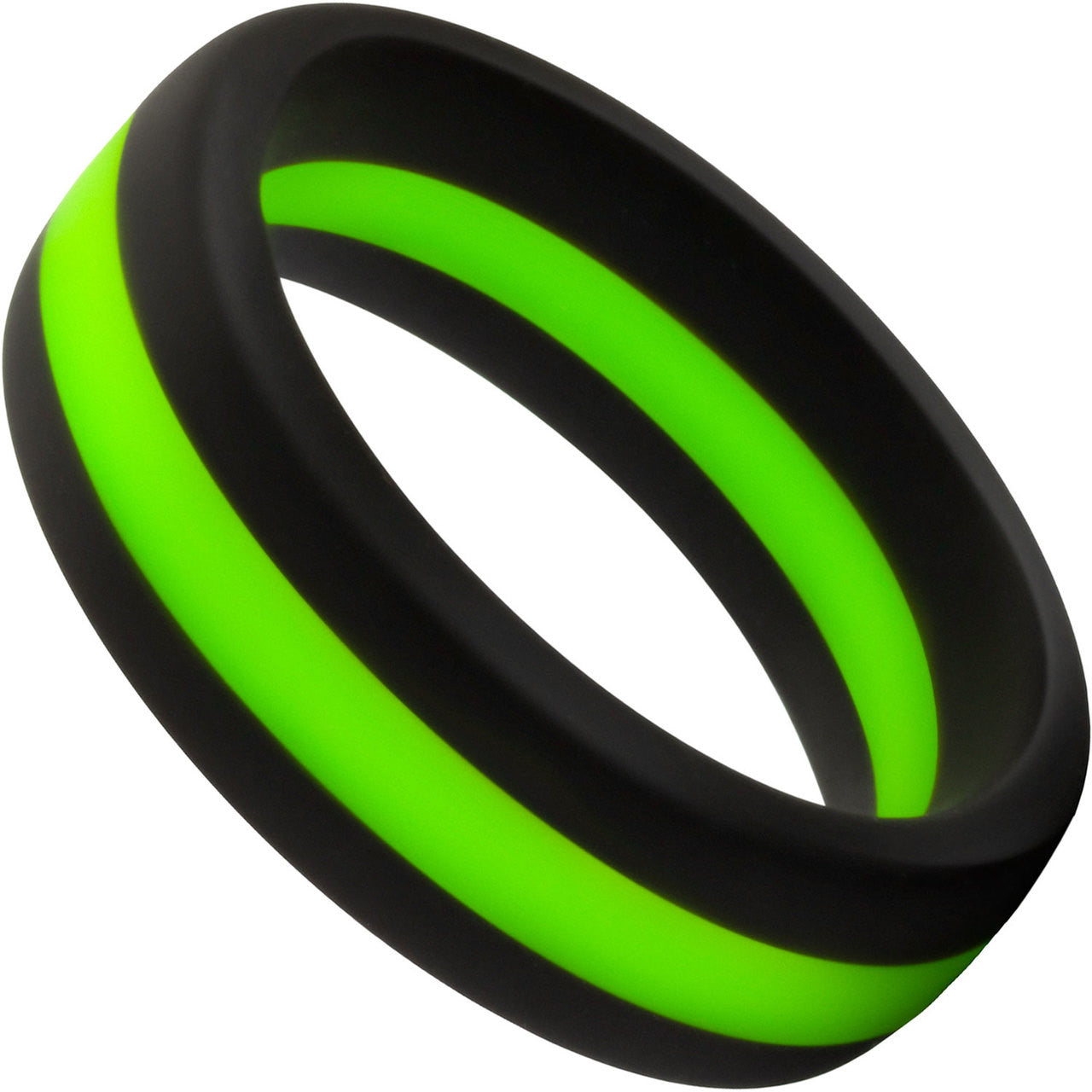 Performance Silicone Go Pro Cock Ring By Blush - Black & Green