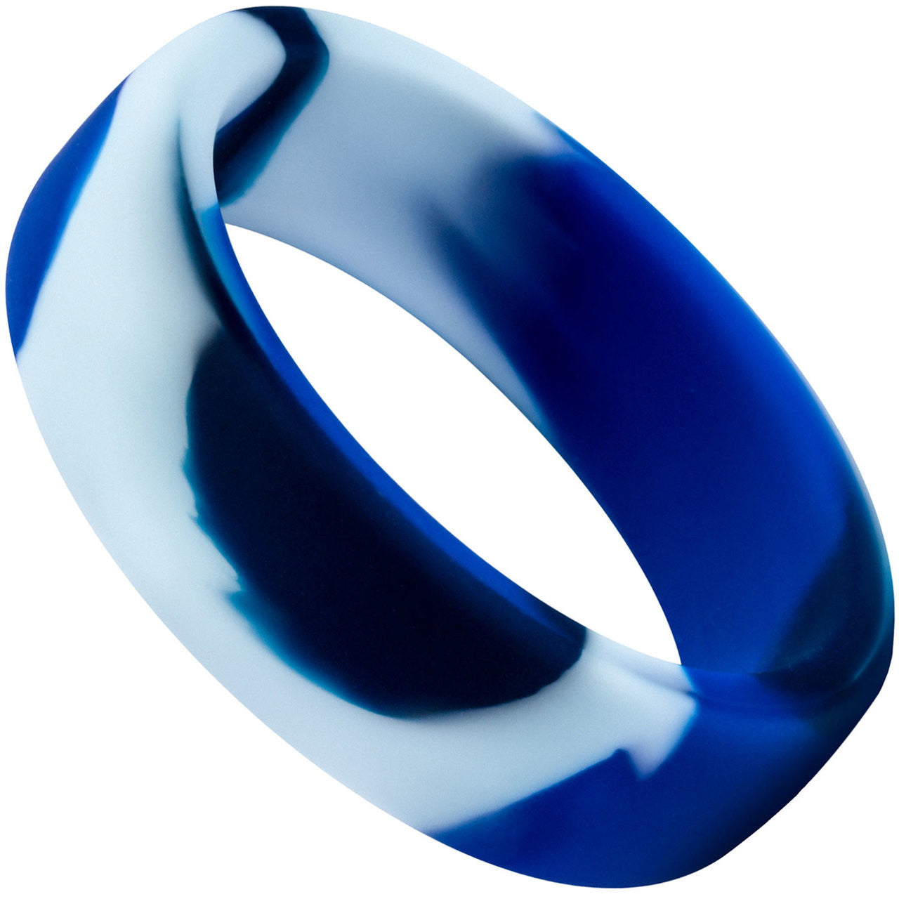 Performance Silicone Camo Cock Ring By Blush Novelties - Blue Camouflage