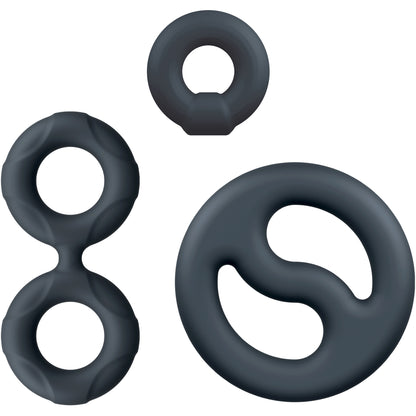 Performance Plus Throttle 3 Piece Silicone Cock Ring Set By Blush