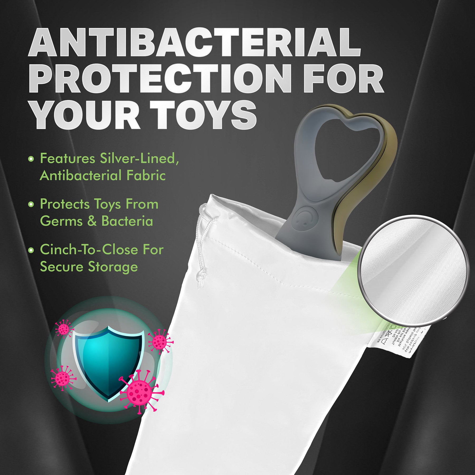 Safe Sex Medium Antibacterial Sex Toy Storage Bag By Blush®