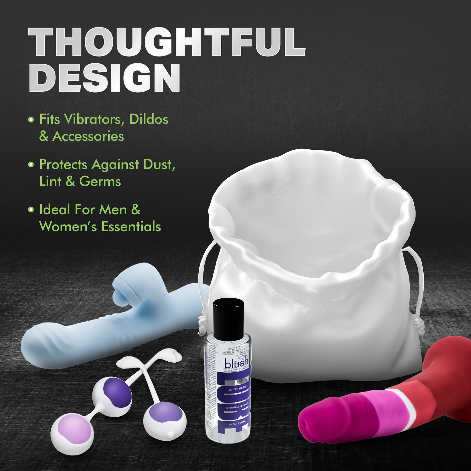 Safe Sex Medium Antibacterial Sex Toy Storage Bag By Blush®