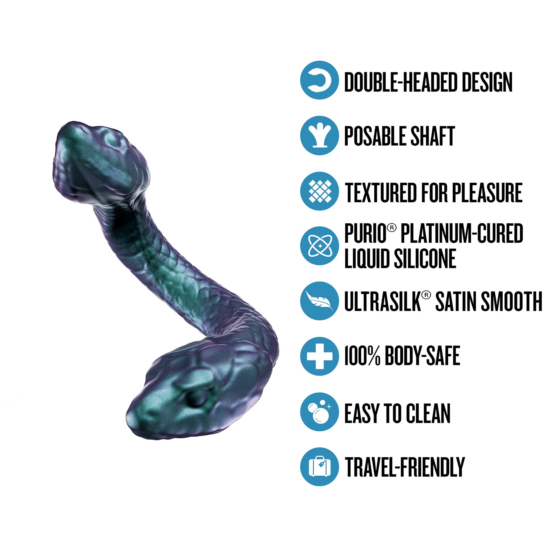 Temptasia Twin Python Silicone Double-Ended Posable Dildo