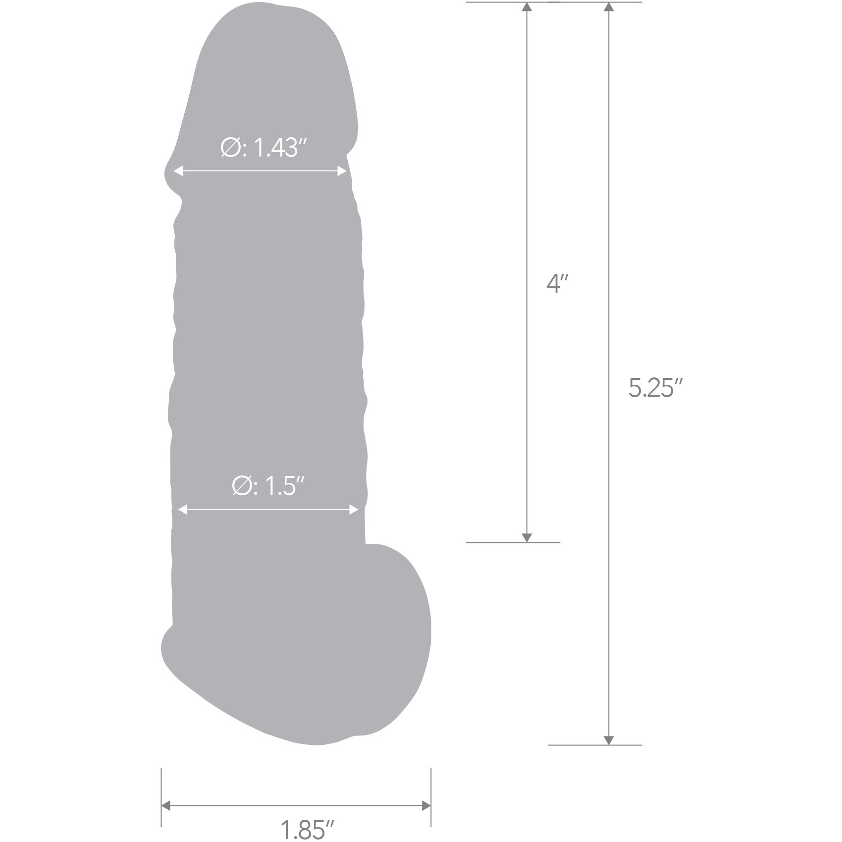 Blueline Super Real Silicone Penis Extension With Ball Constriction Loop - 5.25"