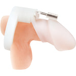 Blueline Silicone Chastity Cock Cage With Padlock - White