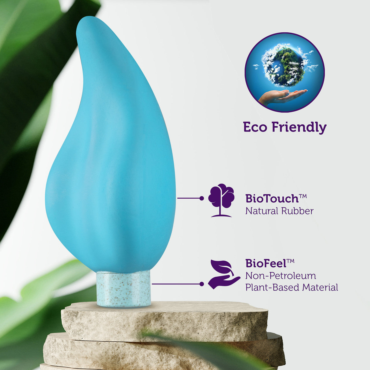 Gaia Eco Caress Rechargeable Waterproof Plant Based Clitoral Vibrator By Blush - Aqua