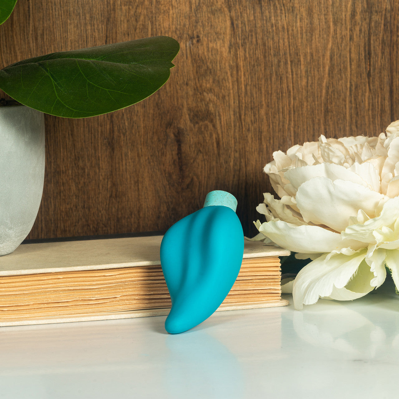 Gaia Eco Caress Rechargeable Waterproof Plant Based Clitoral Vibrator By Blush - Aqua